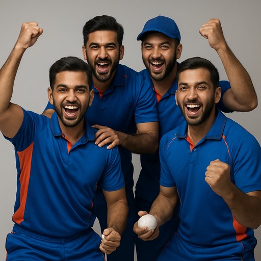X999 players celebrate wicket