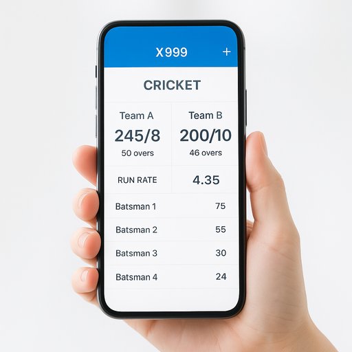 X999 scoreboard on phone